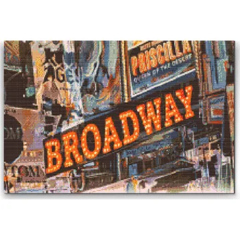 Diamantové malování Diamantové malování - Broadway Velikost: 40x60cm, Rámování: Pouze srolované plátno, Diamanty: Čtvercové