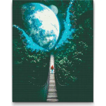 Diamantové malování Diamantové malování - Cesta korunami stromů Velikost: 30x40cm, Rámování: Pouze srolované plátno, Diamanty: Čtvercové