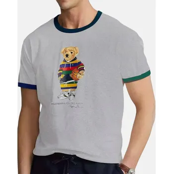 Pánské tričko Pánské šedé triko Ralph Lauren - Velikost L, Barva Šedá 55622 710872321001