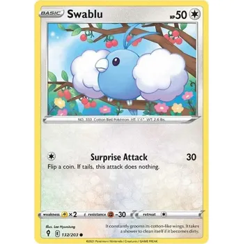 Karetní hra Pokémon karta Swablu 132/203 - Evolving Skies