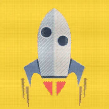 Diamantové malování Diamantové malování - Raketa Velikost: 50x50cm, Rámování: Pouze srolované plátno, Diamanty: Čtvercové