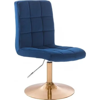 LuxuryForm DESIGN Kosmetická židle TOLEDO VELUR na zlatém talíři - modrá