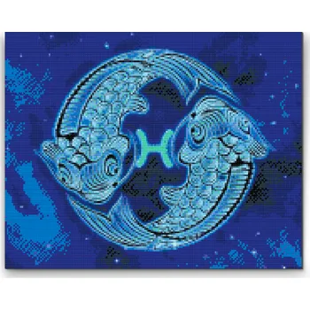 Diamantové malování Diamantové malování - Ryby/Pisces Velikost: 30x40cm, Rámování: Pouze srolované plátno, Diamanty: Kulaté