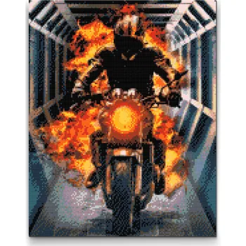 Diamantové malování Diamantové malování - Ghost Rider 2 Velikost: 30x40cm, Rámování: Pouze srolované plátno, Diamanty: Kulaté