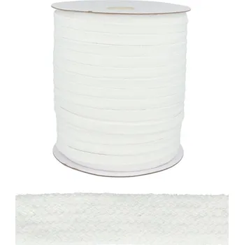 Příze Bavlněná šňůra plochá / dutinka šíře 15 mm, barva Bílá (101)