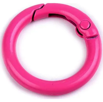 Karabina kulatá lakovaná Ø16 mm, malé, 3 pink