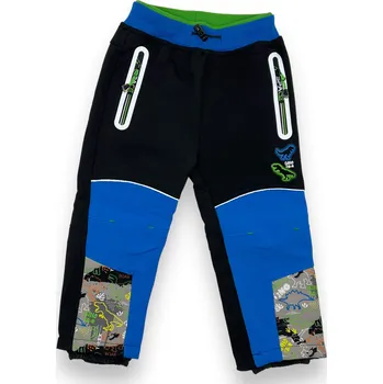 Chlapecké kalhoty Kugo Chlapecké softshellové zateplené kalhoty s gumou v pase a manžetami modré Barva: Černá, Velikost: 92