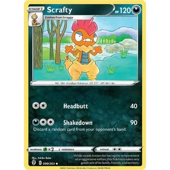 Společenská hra Pokémon karta Scrafty 099/203 - Evolving Skies