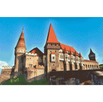 Diamantové malování Diamantové malování - Hrad Corvin, Rumunsko 2 Velikost: 40x60cm, Rámování: Pouze srolované plátno, Diamanty: Kulaté