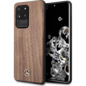 Pouzdro na mobilní telefon Mercedes-Benz Mercedes MEHCS69VWOLB S20 Ultra G988 pevné pouzdro hnědé/hnědé Wood Line ořech