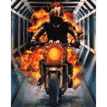Diamantové malování Diamantové malování - Ghost Rider 2 Velikost: 40x50cm, Rámování: Pouze srolované plátno, Diamanty: Čtvercové