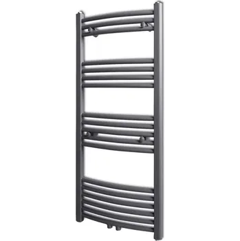 Radiátor vidaXL Černý žebříkový radiátor obloukový ústřední topení 500 x 1 160 mm [141899] Barva: Šedá