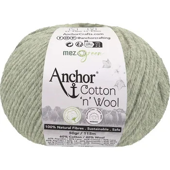 Příze Anchor Cotton Wool 213 Nefritová (Přírodní příze Cotton Wool 213 Jade)