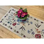 BYTEMA Gobelínový ubrus a šál LOUKA S VLAŠTOVKOU 100 x 100 cm