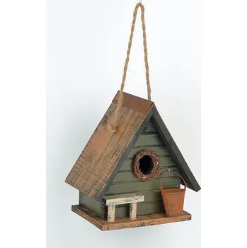 Hnízdní budka Ptačí budka s lavičkou a kbelíkem na vodu