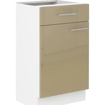 Kuchyňská skříňka Spodní skříňka LARA cappuccino lesk, 50 D 1S1F, šuplík Premium Box