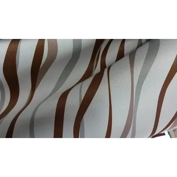 BYTEMA Dekorační látka 10024-01 proužek hnědý 150 cm