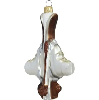 Vánoční ozdoba Skleněná ozdoba lyže Retro