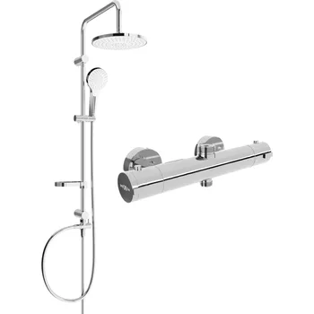 Vodovodní baterie Mexen Erik sprchový set s dešťovou sprchou a termostatickou sprchou Kai , chromová, 77150205-00