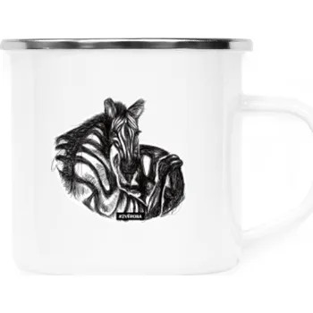 Plecháček - nerezový lem s potiskem Zebrák za volantem na plechu