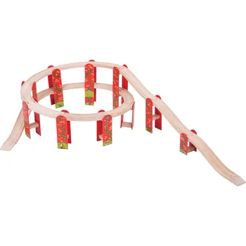 Vláček a vláčkodráha Bigjigs Rail Víceúrovňový set kolejí