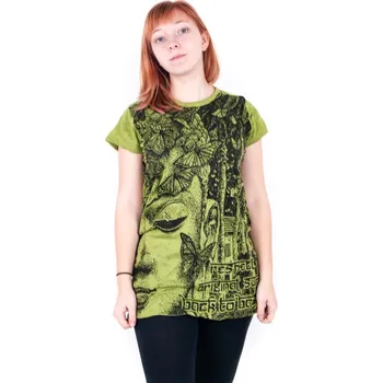 Dámské tričko Tričko dámské SURE Butterfly Buddha L zelená