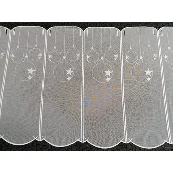 Záclona GERSTER Záclona na vitrážku vyšívaná - VÁNOČNÍ BAŇKY 50 cm