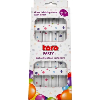 Skleněná TORO brčka s kartáčkem (4+1)