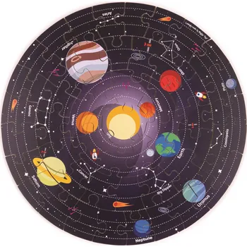 Puzzle Bigjigs Toys Kulaté podlahové puzzle Sluneční soustava 50 dílků