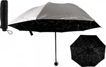 Deštník Teddies Skládací deštník 90 cm stříbrný/hvězdná obloha