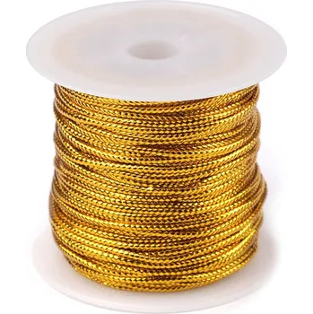 Galanterie Šnůrka s lurexem Ø2 mm kulatá, vánoční