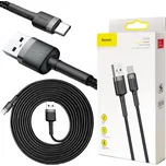 Kabel USB-A -> USB-C Baseus Cafule CATKLF-UG1 300cm 3A QC 3.0 ČERNÝ/ŠEDÝ V Nylonovém plášti