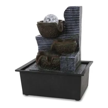 Kaskáda se zenovou koulí pokojová fontána s LED osvětlením