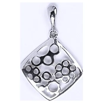 Přívěsek Stříbrný přívěsek s květy - P928 (Stříbrný květinový čtverec)