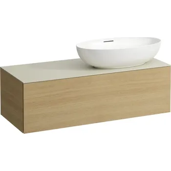 Umyvadlo Alessi One - zásuvkový element 1200, s jednou zásuvkou, s výřezem vpravo, top Calce Avorio vč. otvoru pro baterii, pro umyvadlo H818977/8, světlý dub H4313190972501