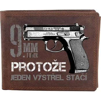 Peněženka STRIKER Kožená peněženka Pistole ČZ 75 jeden výstřel stačí