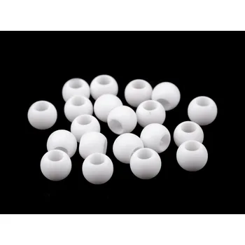 Dětské navlékací korálky Pro Háčkování Plastový korálek Ø 11x14 mm bílý