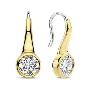 Náušnice Zlacené náušnice TI SENTO se zirkony 7951ZY