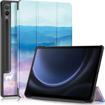 Příslušenství pro tablet Print chytré zavírací pouzdro na Samsung Galaxy Tab S9 FE+ - abstraktní vzor