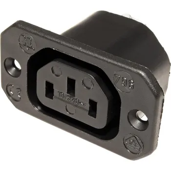 Elektrická zásuvka BACHMANN BACHMANN Panelový konektor síťový IEC320 C13 samice, 250V/10A, černý (917.171)