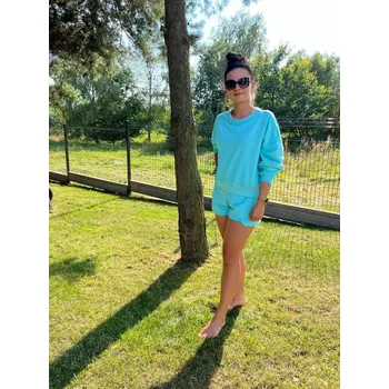 Dívčí mikina Mimilove Dámský teplákový komplet s kraťasy Oceán vel. S/M