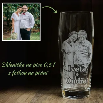 Sklenice Tenká pivní sklenice s fotkou 0,5l - 112.000
