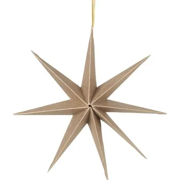 Vánoční dekorace Vánoční hvězda na zavěšení P.50 cm, přírodní hnědá