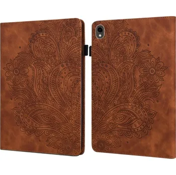 Pouzdro na tablet Flowers zavírací pouzdro na Samsung Galaxy Tab S9 FE/Tab S10 FE - hnědé