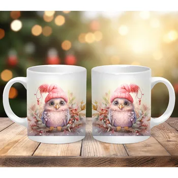 Hrnek 330ml, SOVIČKA S ČEPICÍ, cena za 1 ks