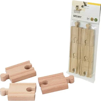 Dřevěná hračka BABU vláčky - Kolej rovná 5 cm, 6ks