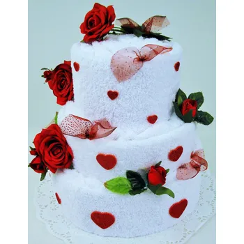 Veratex Textilní dort srdce - třípatrový 32