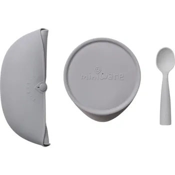 dětská jídelní sada MINIWARE jídelní set First Bites Deluxe Grey/Grey