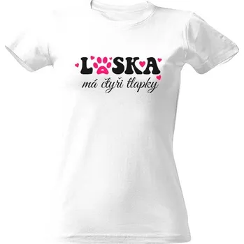 Dámské tričko Tričko s potiskem Láska ma má čtyři tlapky dámské