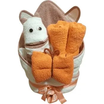 Prem dětská froté osuška s kapucí balení oranžové (Dárkové balení)